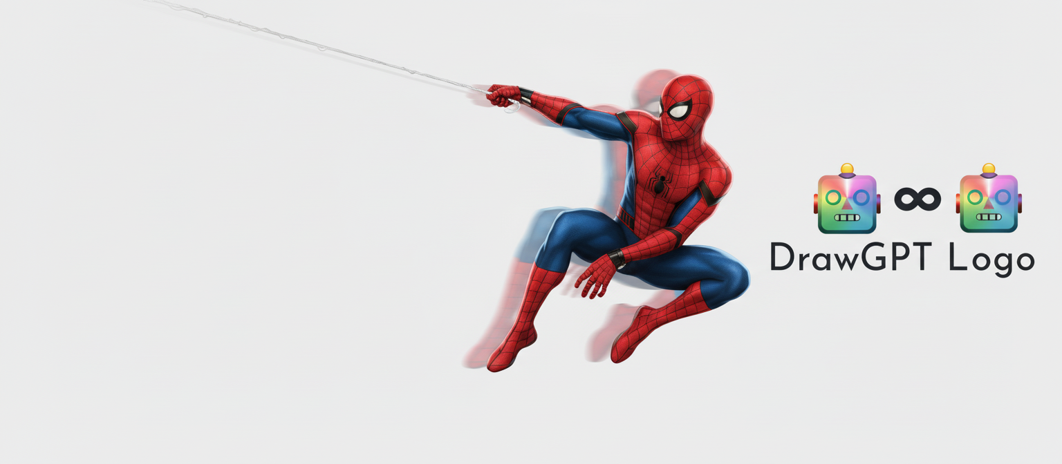 have Spider-Man swing past the logo, create the ne