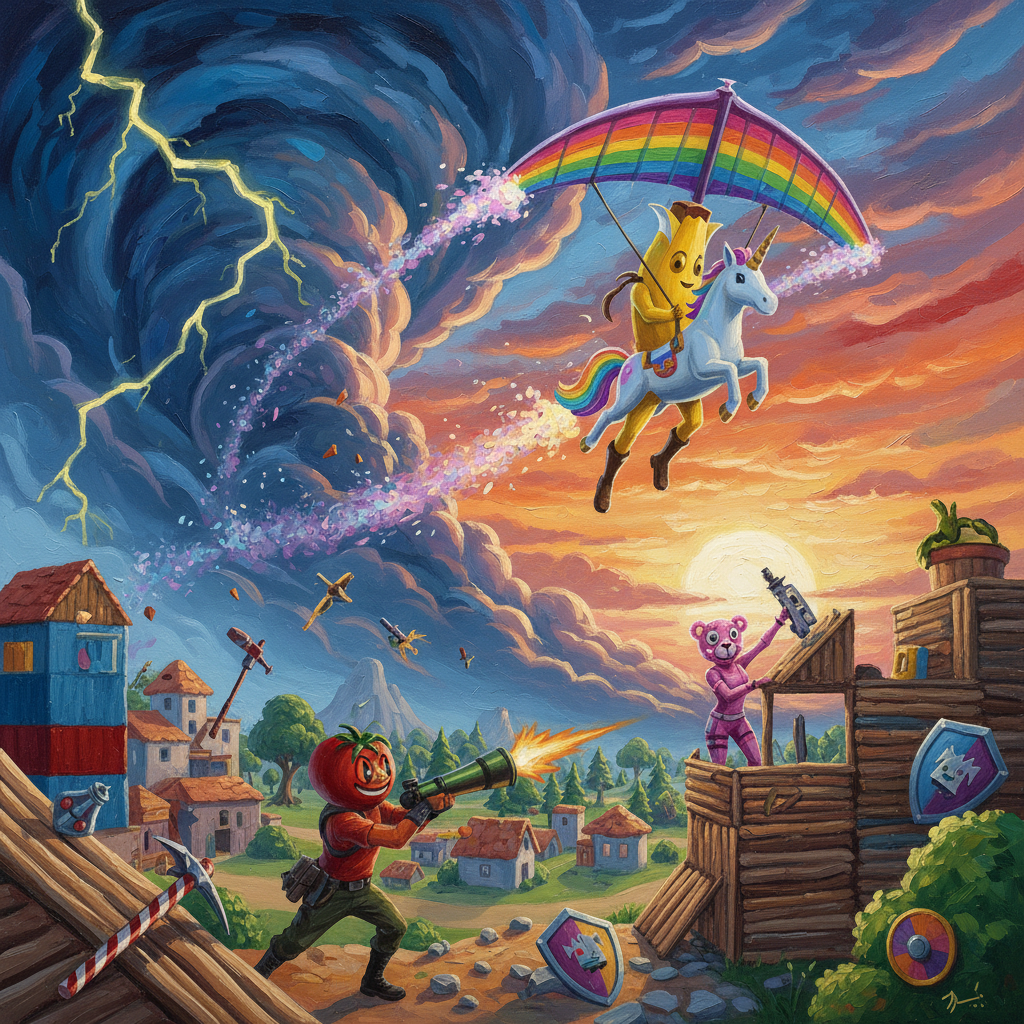 draw me a fortnite picture, but in oil painting stile - DrawGPT