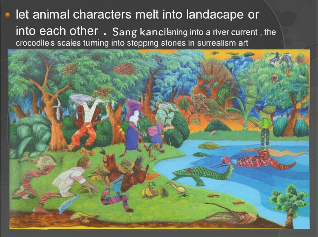 let animal characters melt into landacape or into 