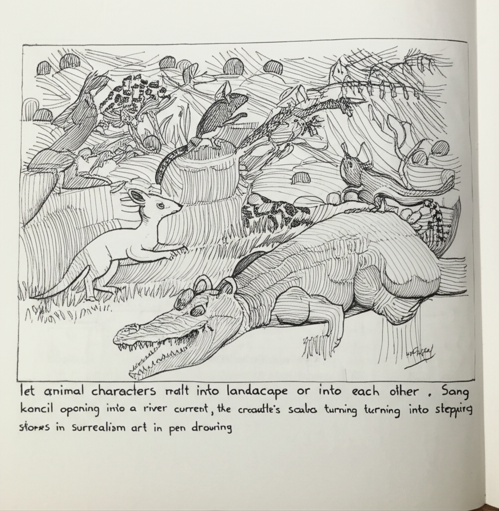 let animal characters melt into landacape or into 