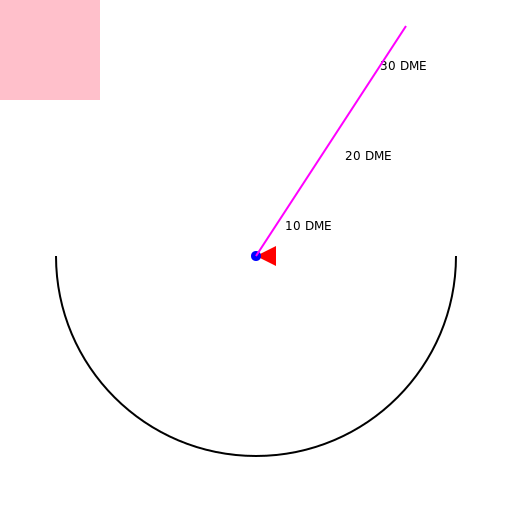 DME Arc with Airplane and VOR Station - DrawGPT