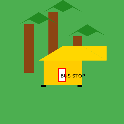 Bus Stop in the Forest - DrawGPT