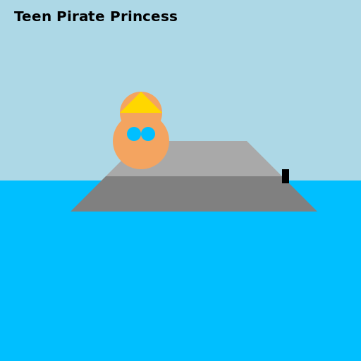 Teen Pirate Princess Flying High - DrawGPT