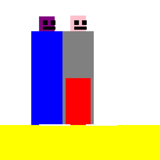 The Fat Man vs The Blue Creature - DrawGPT