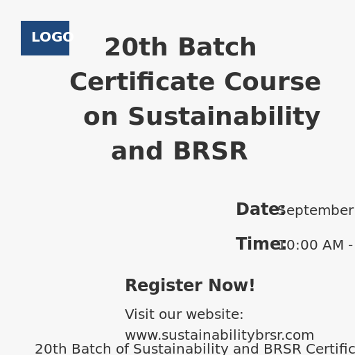 Flyer for 20th Batch of Sustainability and BRSR Certificate Course - DrawGPT
