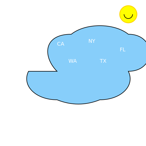 Drawing the USA as a Cloud - DrawGPT
