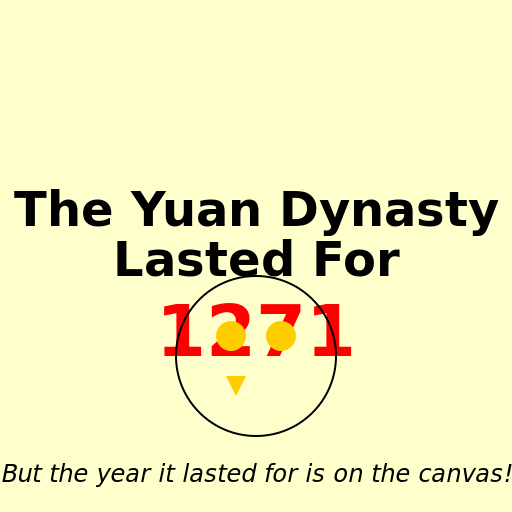 The Year The Yuan Dynasty Lasted For But The Year It Lasted For Is On The Canvas. - DrawGPT
