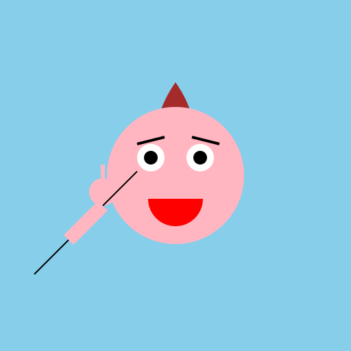 Girl Waving with Hair Flying - DrawGPT