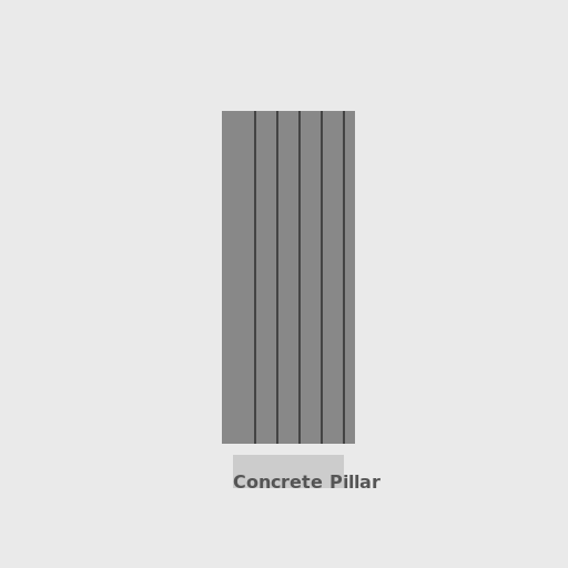 Concrete Pillar with Vertical Rebar - DrawGPT