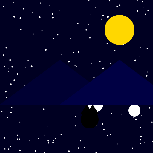 A Starry Night with a Black Cat - DrawGPT