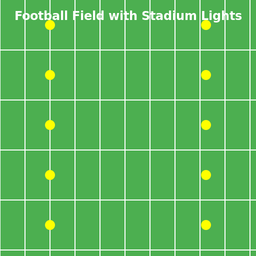 Football Field with Stadium Lights - DrawGPT