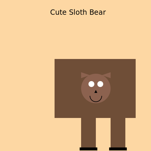 Cute Sloth Bear Character - DrawGPT