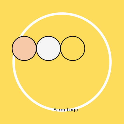 Cute Farm Logo with Halo Ring, Goat, Sheep, and Chicken - DrawGPT