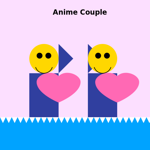 Anime Couple in Shark Onesies - DrawGPT