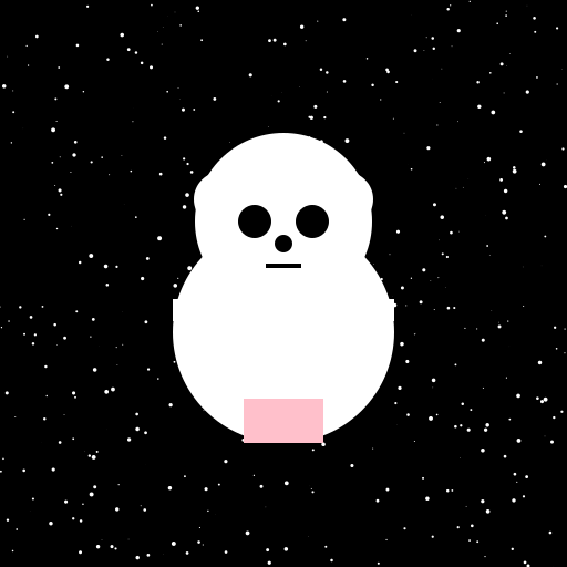 White bear with pink backpack hugging rocket in galaxy - DrawGPT