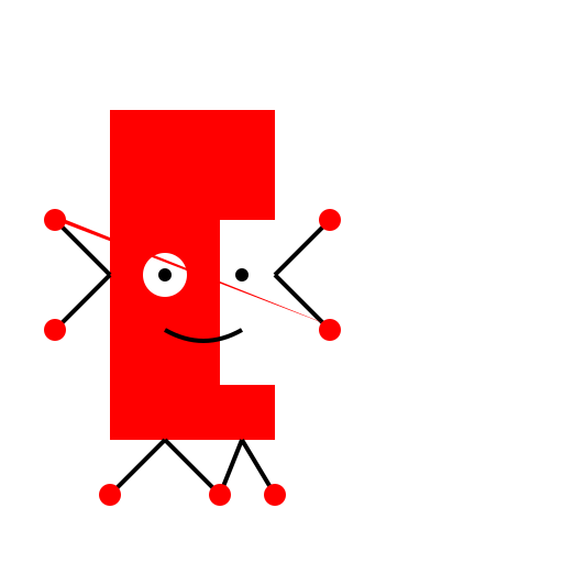 The Letter R With Eyes And A Mouth And Arms And Legs - DrawGPT