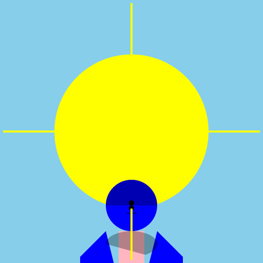 A Man Standing Alone at a Sunshine - DrawGPT