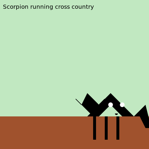Scorpion running cross country - DrawGPT