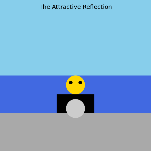 A man wearing a neat suit, standing on rocks, looking at his reflection in the river - DrawGPT