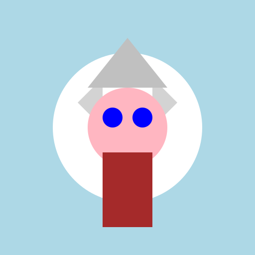 Winged Humanoid with Blue Eyes and Silver Hair in a Brown Cloak - DrawGPT