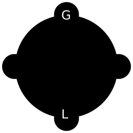 Black and White Shading with Outer Circle and Four Inner Circles - DrawGPT