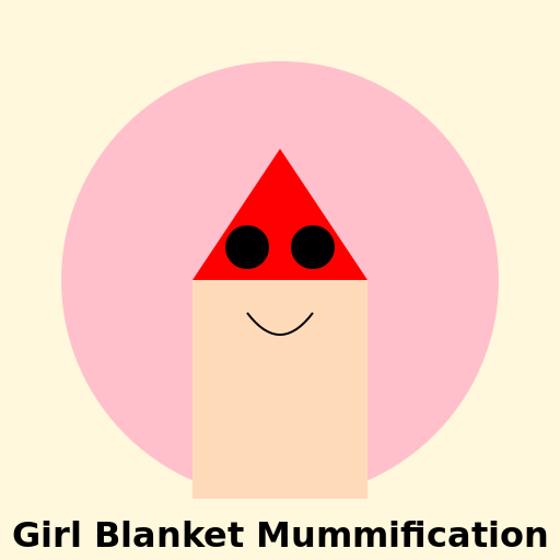 Girl Blanket Mummification App Logo - DrawGPT