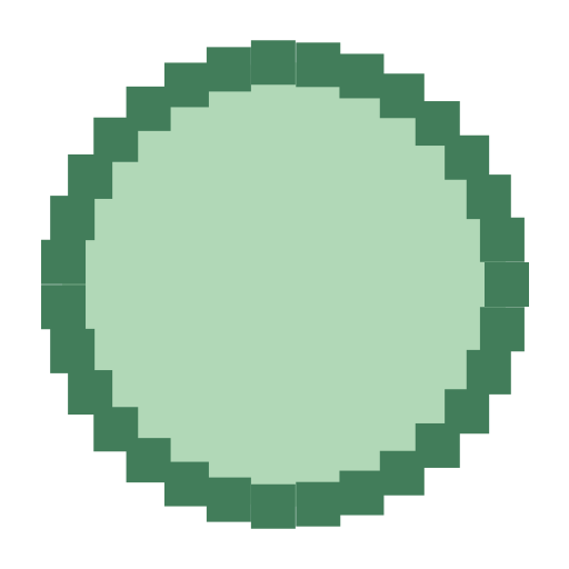 Circle filled with light green color and dark green square tiles within circle - DrawGPT
