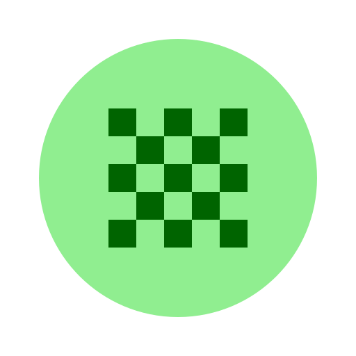 Circle filled with light green color tiles and dark green square tiles within circle - DrawGPT
