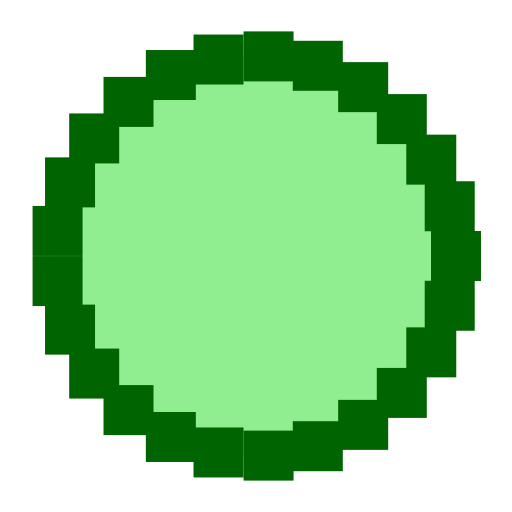 Circle filled with light green color tiles and dark green square tiles within circle - DrawGPT