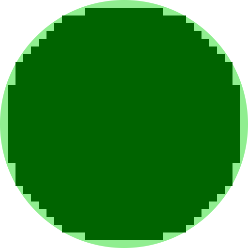 Circle filled with light green color tiles and dark green square tiles randomly within the circle - DrawGPT