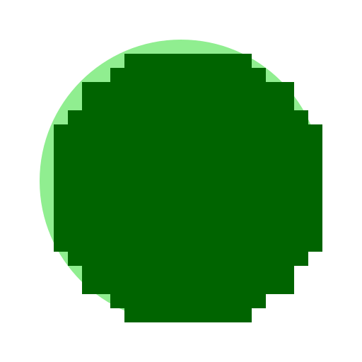 Circle filled with light green color tiles and dark green square tiles randomly within the circle - DrawGPT