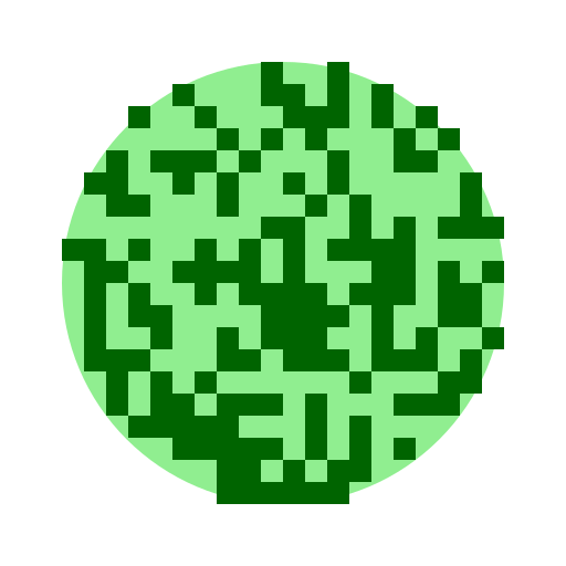 Circle with Light Green and Dark Green Tiles - DrawGPT