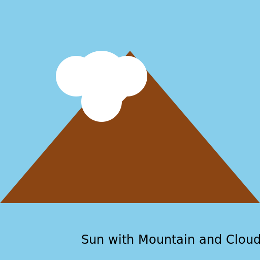 Sun with Mountain and Cloud - DrawGPT
