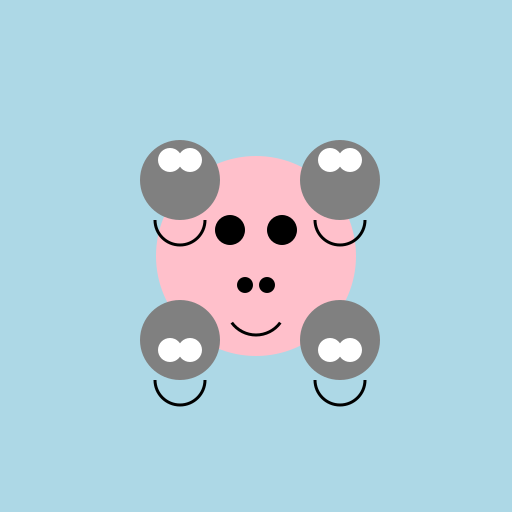 Pig surrounded by hungry hyenas - DrawGPT