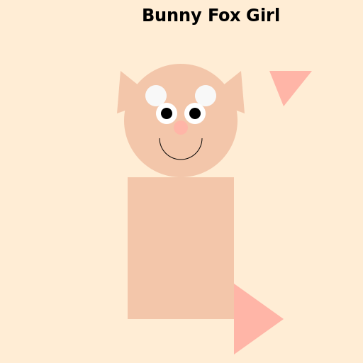 Girl with Bunny Ears and Fox Tail - DrawGPT
