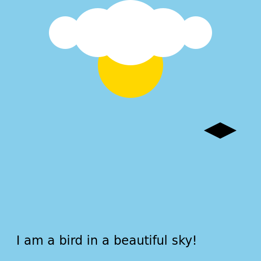 Beautiful sky with bird - DrawGPT