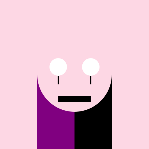 Cute Young Adult Female with Black Bob Cut and Purple Highlights - DrawGPT