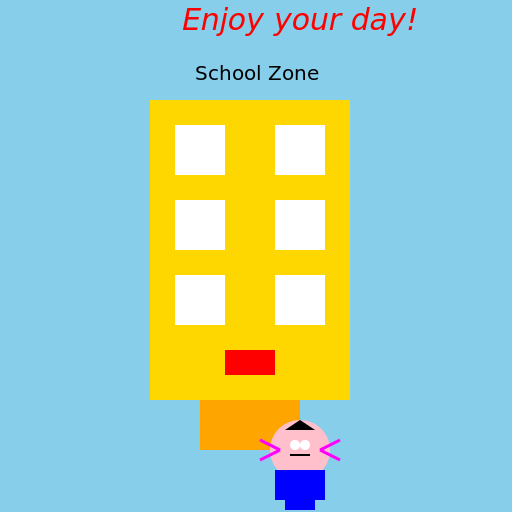 Anime High School Girl Frolicking to School - DrawGPT