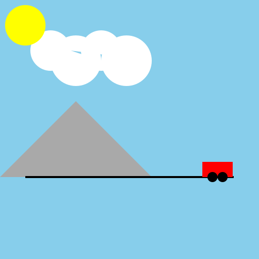 Railway in the Mountains at Daytime - DrawGPT