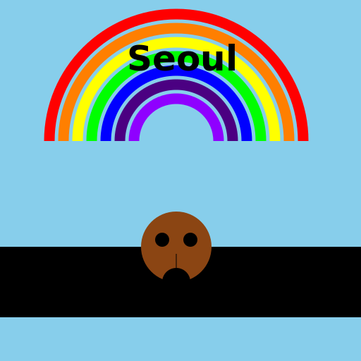 Dog on the Road with a Rainbow in Seoul - DrawGPT