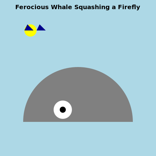 Ferocious Whale Squashing a Firefly - DrawGPT