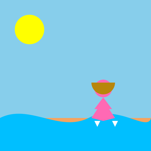 A girl running on the beach - DrawGPT