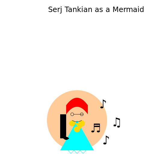 Serj Tankian as a Mermaid with Red Hair - DrawGPT