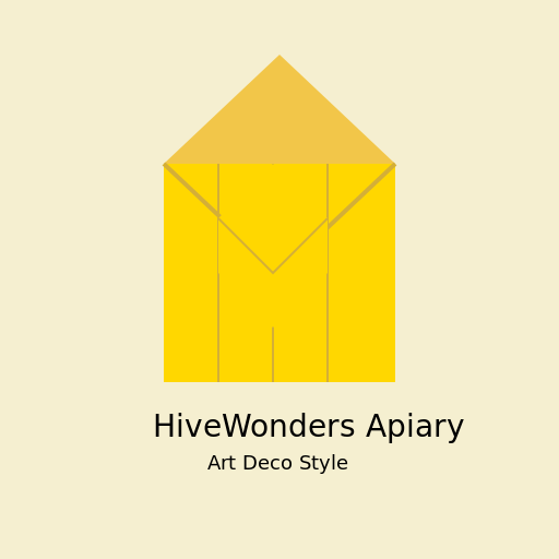 HiveWonders Apiary Logo - Art Deco Style - DrawGPT