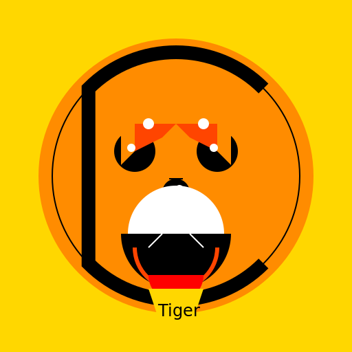 Tiger face silhouette - DrawGPT