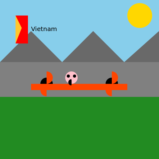 A cat riding a bike through Vietnam - DrawGPT