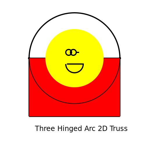 Three Hinged Arc 2D Truss - DrawGPT