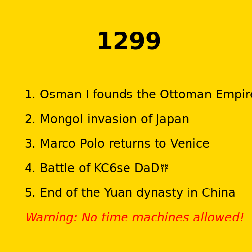 The Events In 1299 - DrawGPT