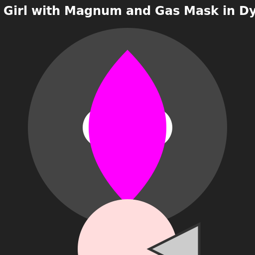 Anime Girl with Magnum and Gas Mask in Dystopia - DrawGPT