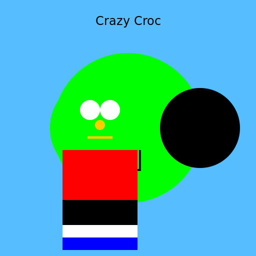 Crocodile with a Rugby Ball and Stylish Outfit - DrawGPT